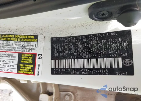 2023 Toyota Camry Se Nightshade Edition z USA, uszkodzony, nr VIN 4T1T11AK3PU111978